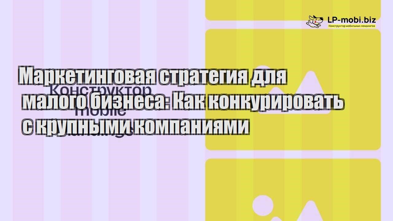 marketingovaya strategiya dlya malogo biznesa kak konkurirovat s krupnymi kompaniyami