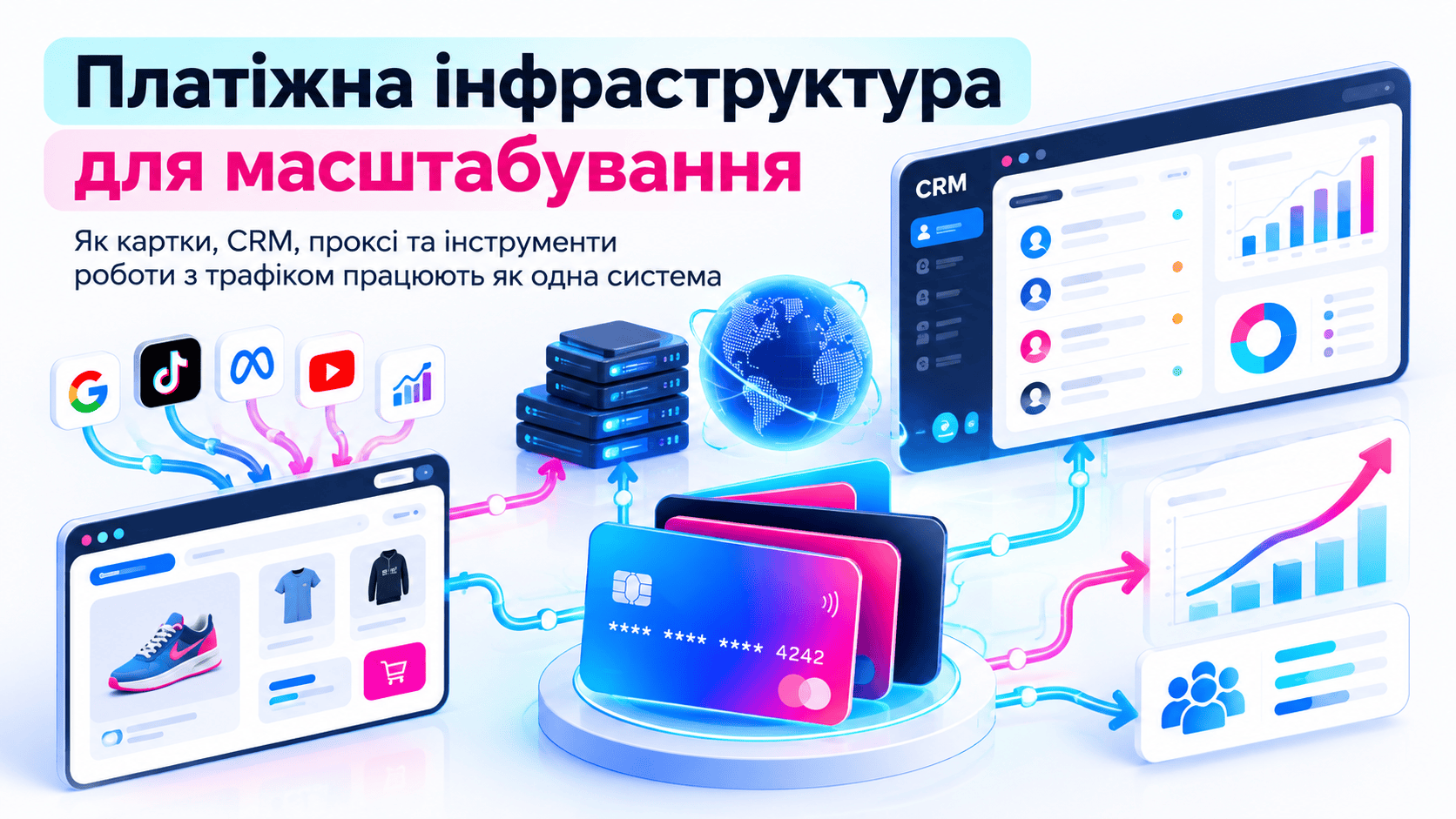Платіжна інфраструктура для масштабування: як картки, CRM, проксі та інструменти роботи з трафіком працюють як одна система